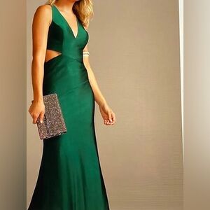 David's Bridal Emerald Cutout Dress